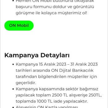 On Dijital Bankacılık Yılbaşı Kampanyası Ödülünü Yüklemiyor