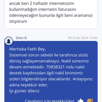 TurkNet'in Hizmet Verememesi