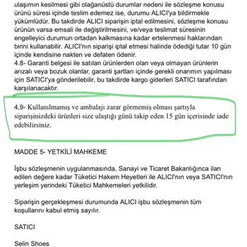 Selin Shoes Ayıplı Mal Ve İade Sorunu