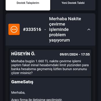 GameSatış Nakide Çevirirken Sorum Yaşadım
