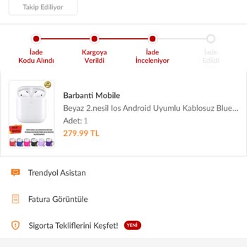 Trendyol Un Habersiz Ürünleri İade Sokması