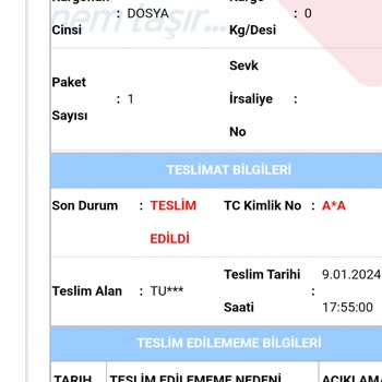 Aras Kargo, Kargomu Getirmediği Halde Teslim Edildi Gözüküyor