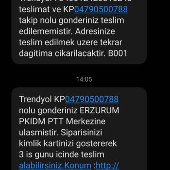 PTT Kargo Erzurum Pkidm Sorumsuzluğu