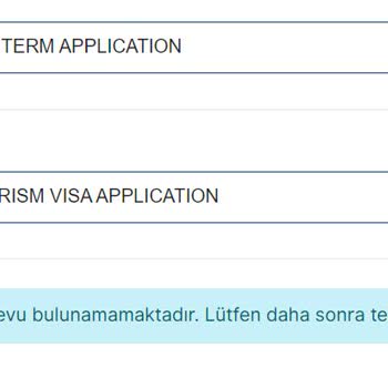 VFS Global Vize Randevusu Yok