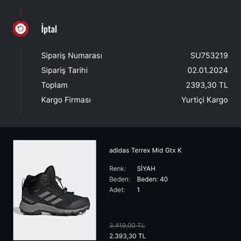 Sneaks Up Siparişim İptal Olduğu Halde Param İade Olmadı