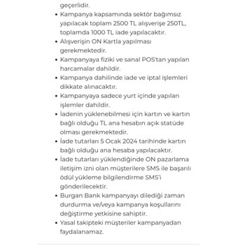 Burgan Bank On Bankanın Sonradan Şartları Değiştirmesi