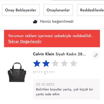 Boyner Olumsuz Değerlendirmeyi Yayınlamıyor