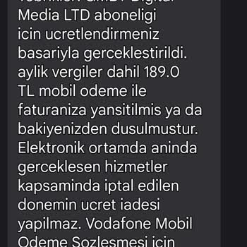 VizyonMobil Vodafone Pay Mağduriyeti Onaylanmadan Kesinti