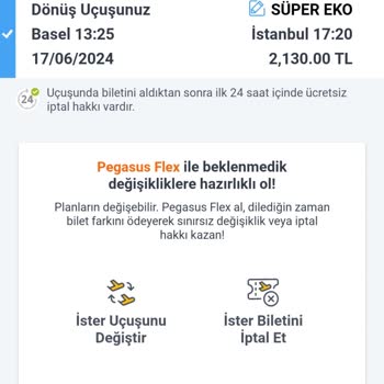 Pegasus Flex 166₺ Yerine 596₺ Aldı.