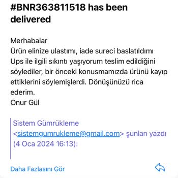 Bonheur Bag İade Aşamasında Geri Dönüş Sağlanmaması.