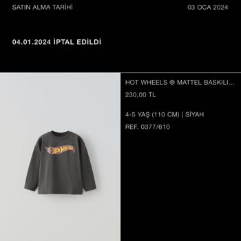 Zara Siparişimi İptal Etmiş!