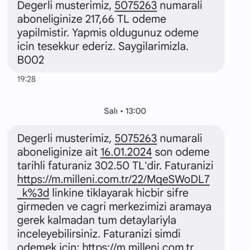 Millenicom İnternet Faturası