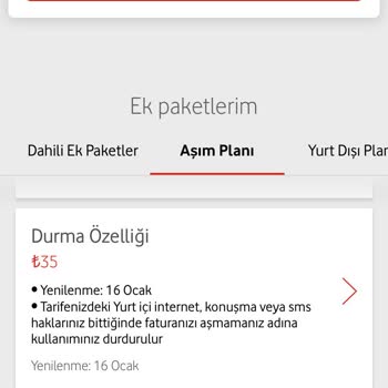 Vodafone İzinsiz Ek Paketler