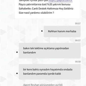 Sahabet Bahis Ödememi Yapmadı Üzerine Beni Suçsuz Yere Banladı