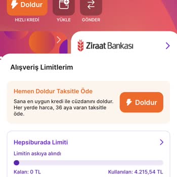 Hepsiburada Limitimin Askıya Alınması