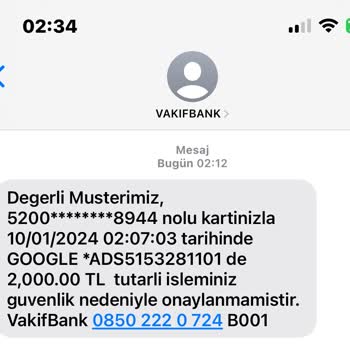 VakıfBank Kredi Kartımdan İzinsiz Çekim
