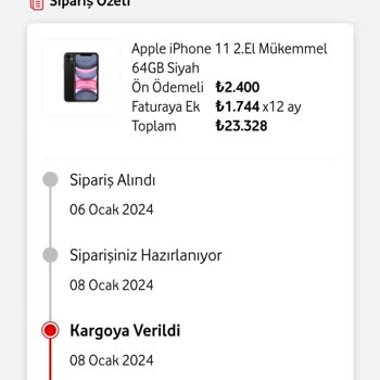Vodafone Online Sipariş Bilgisi Alamıyoruz
