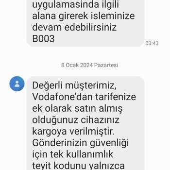 Vodafone Online Sipariş Bilgisi Alamıyoruz