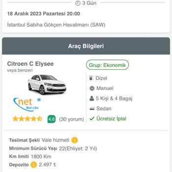Obilet Kiralık Araçta Bloke Sorunu