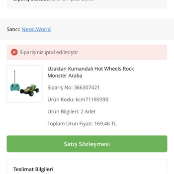 ÇiçekSepeti Çiçek Sepetinin Kendi Kafasına Göre Siparişi İptal Etmesi