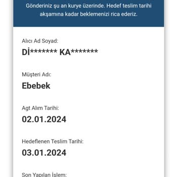 AGT Kurye (aynigunteslim.com) Ürünümü 1 Haftadır Teslim Etmedi
