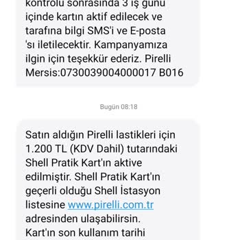 Pirelli Lastikten Satın Alma Mesajı