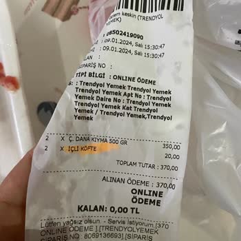 Köfteci Yusuf Eksik Ürün Yolladı Ve Para İadesi Yapmıyor