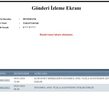 Denizbank Kuryenet Tuzla Acentesi Dağıtım Sorunu