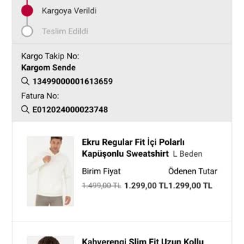 Pierre Cardin Giyim'den Gelmeyen Ürünler