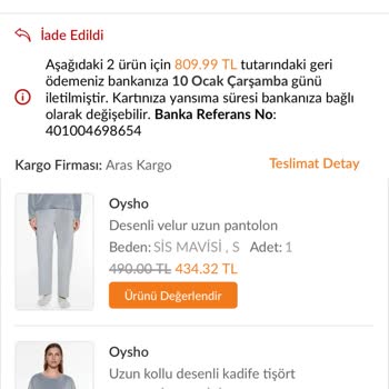 Oysho Kullanılmış Pijama Takımı Gönderiyor