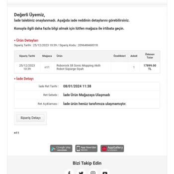 N11 Eksik Ve Yanlış Ürün Ve İade Yapılmaması