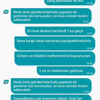 Watsons Eksik Ürün Gönderimi