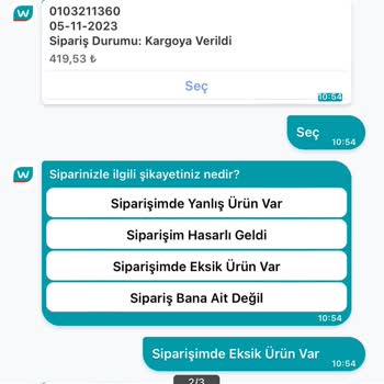 Watsons Eksik Ürün Gönderimi