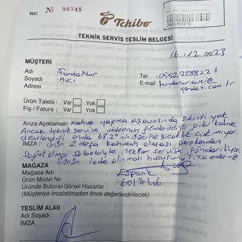 Tchibo Kahve Makinesi Soğuk Demliyor