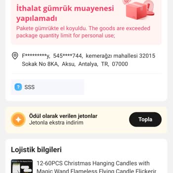Aliexpress.com Gümrük Şikayeti