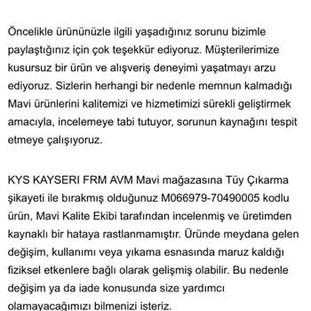 Mavi Ürününde Hatasız Olduğunu Savunuyor