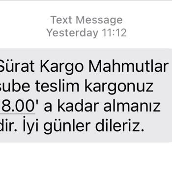 Sürat Kargo Mahmutlar Şubesi, Adrese Teslim Etmiyor.