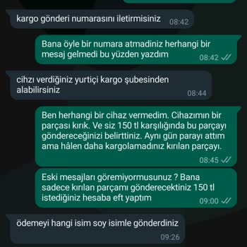 Schafer Ücretini Aldığı Parçayı Kargoya Vermiyor