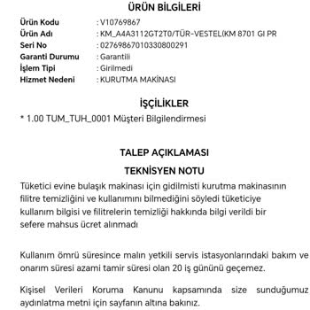 Vestel Servis Problemini Çözmeden Contayı Değiştirmeden Gitti