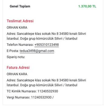 Herbaldanal İnternet Sitesi Üzerinden Yaşanan Sipariş Sorunu