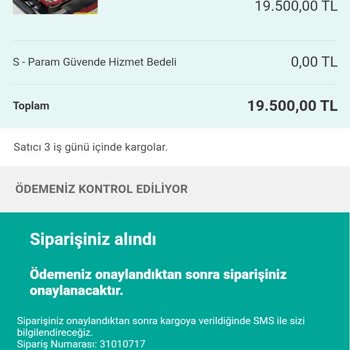 Sahibinden S-Param Güvende Butonuna Güvendim Mağdur Oldum