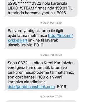 QNB Finansbak Kredi Kartımdan Bilgim Dışında Harcama Yapılması