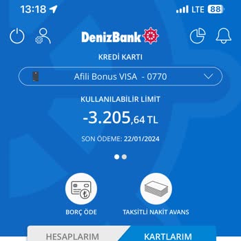 Denizbank Kredi Kartı Eksi Bakiye