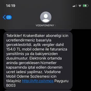 Vodafone Pay Üyeliği Ve İptal Sorunu
