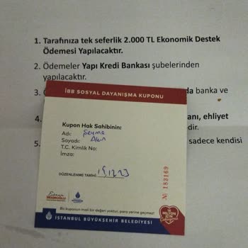 İBB - İstanbul Büyükşehir Belediyesi Sosyal Yardım Parası Ödenmemesi