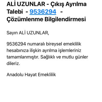 Anadolu Hayat Emeklilik Bilgi Verilmemesinden Ötürü Şikayet