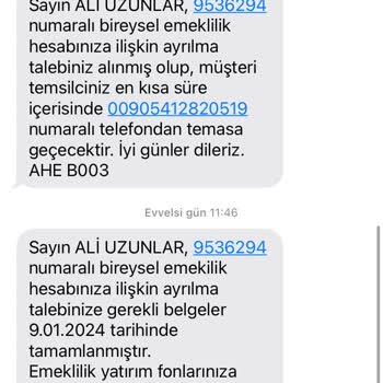 Anadolu Hayat Emeklilik Bilgi Verilmemesinden Ötürü Şikayet