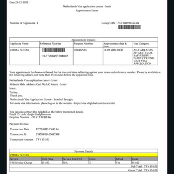 VFS Global Kullanmadığım Hizmetin Bedelini Geri Ödemiyor.