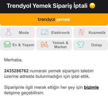 Trendyol Siparişi Teslim Edilmedi