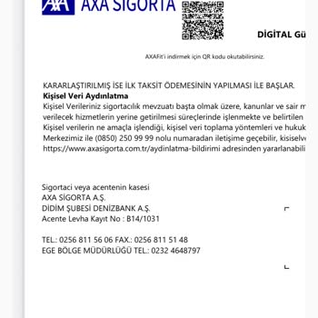 Axa Sigorta Habersiz Sigorta İşlemi